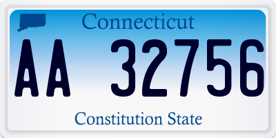 CT license plate AA32756