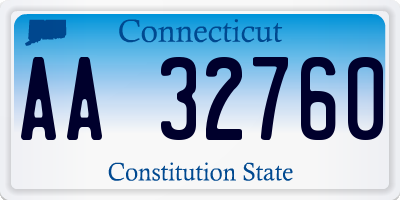 CT license plate AA32760