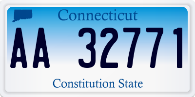 CT license plate AA32771
