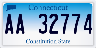CT license plate AA32774