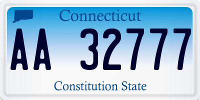 CT license plate AA32777
