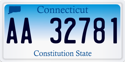 CT license plate AA32781