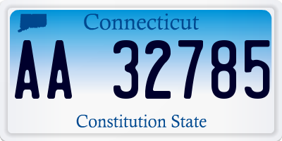 CT license plate AA32785