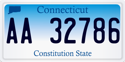 CT license plate AA32786