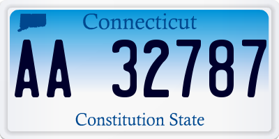 CT license plate AA32787