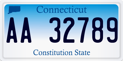 CT license plate AA32789
