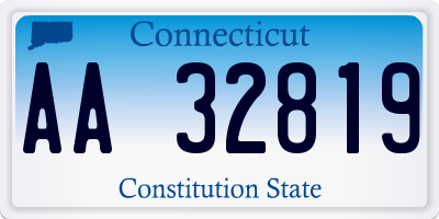 CT license plate AA32819