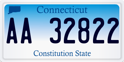 CT license plate AA32822