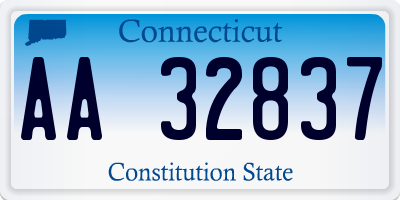 CT license plate AA32837