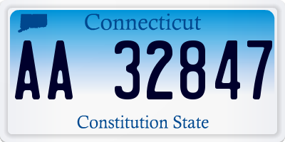 CT license plate AA32847