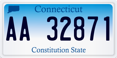 CT license plate AA32871