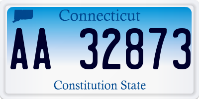 CT license plate AA32873