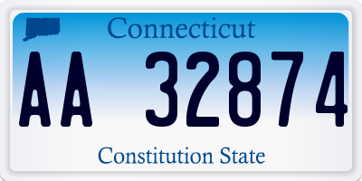 CT license plate AA32874