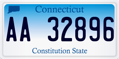 CT license plate AA32896