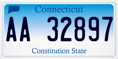 CT license plate AA32897
