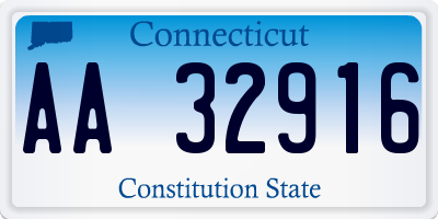 CT license plate AA32916