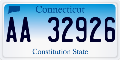 CT license plate AA32926