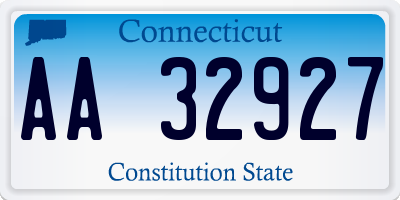 CT license plate AA32927