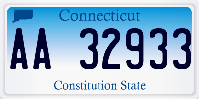 CT license plate AA32933