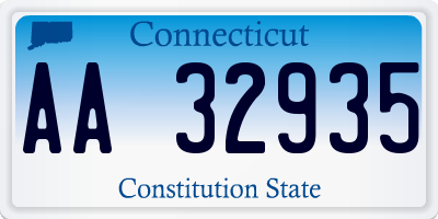 CT license plate AA32935