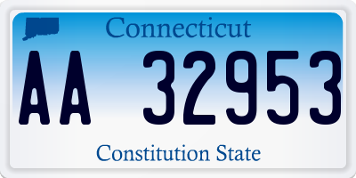 CT license plate AA32953