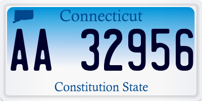 CT license plate AA32956