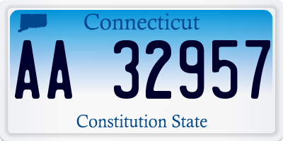 CT license plate AA32957