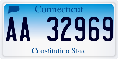 CT license plate AA32969