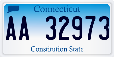 CT license plate AA32973