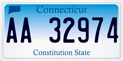 CT license plate AA32974