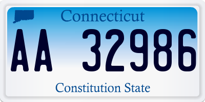 CT license plate AA32986