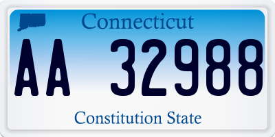 CT license plate AA32988