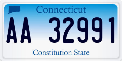 CT license plate AA32991