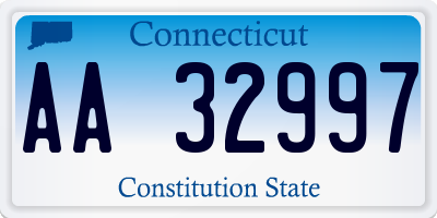 CT license plate AA32997