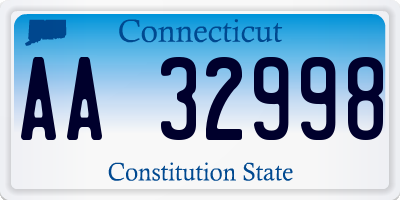 CT license plate AA32998