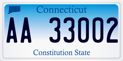 CT license plate AA33002