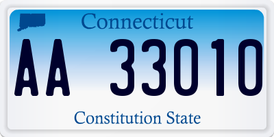 CT license plate AA33010