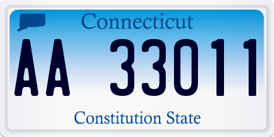 CT license plate AA33011