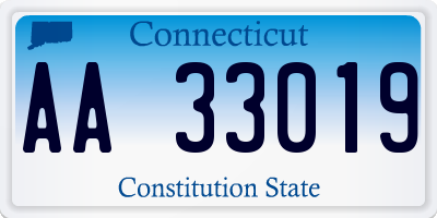 CT license plate AA33019