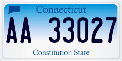 CT license plate AA33027