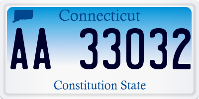 CT license plate AA33032