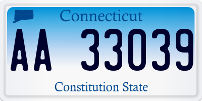 CT license plate AA33039