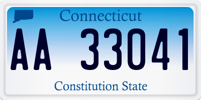 CT license plate AA33041