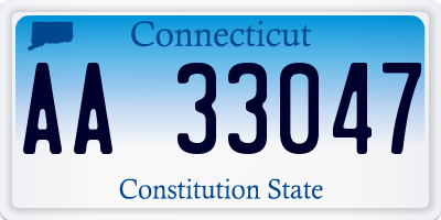 CT license plate AA33047