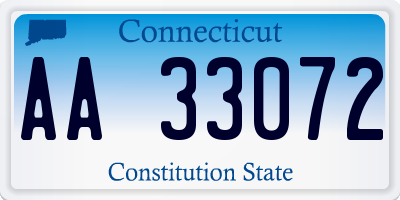 CT license plate AA33072