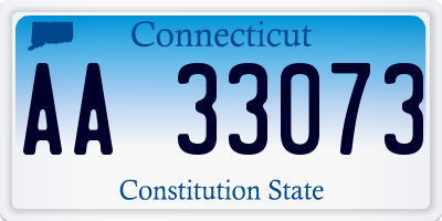 CT license plate AA33073