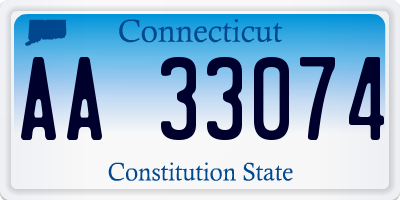 CT license plate AA33074