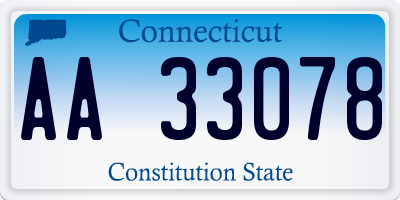 CT license plate AA33078