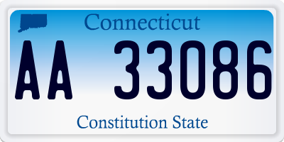 CT license plate AA33086