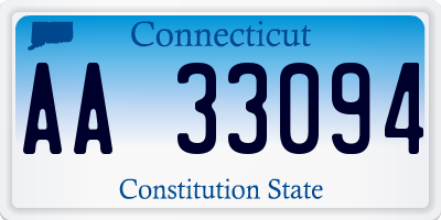 CT license plate AA33094